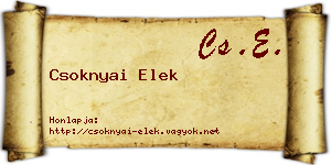 Csoknyai Elek névjegykártya
